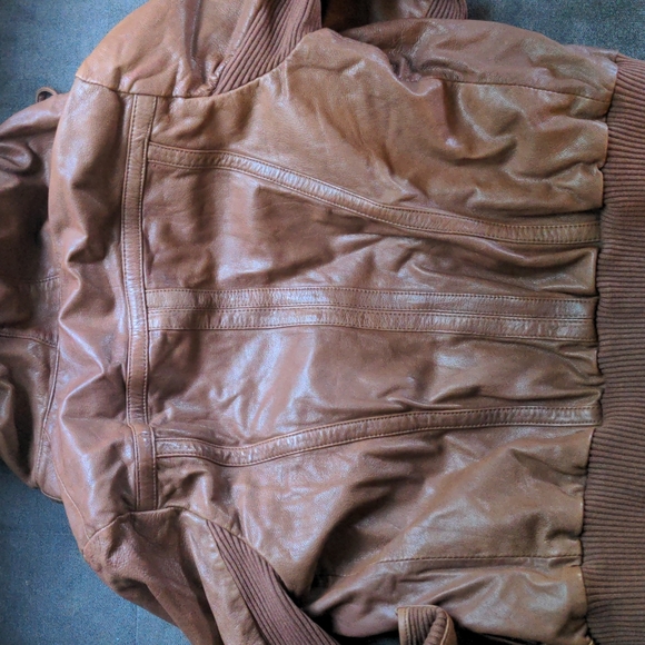 Michael kors leather hooded jacket s/m - Picture 6 of 6